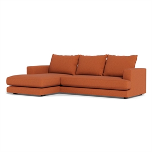 Cozy sofa med chaiselong - 276 x 165 cm. - Dessin Austin 09 Rust 